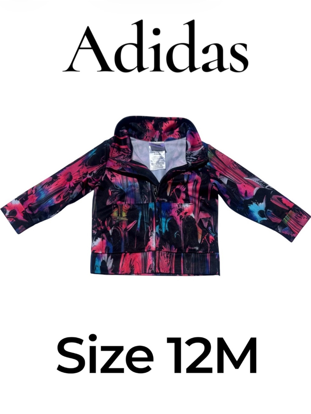 Adidas Toddler Watercolor Track Jacket. Size 12M